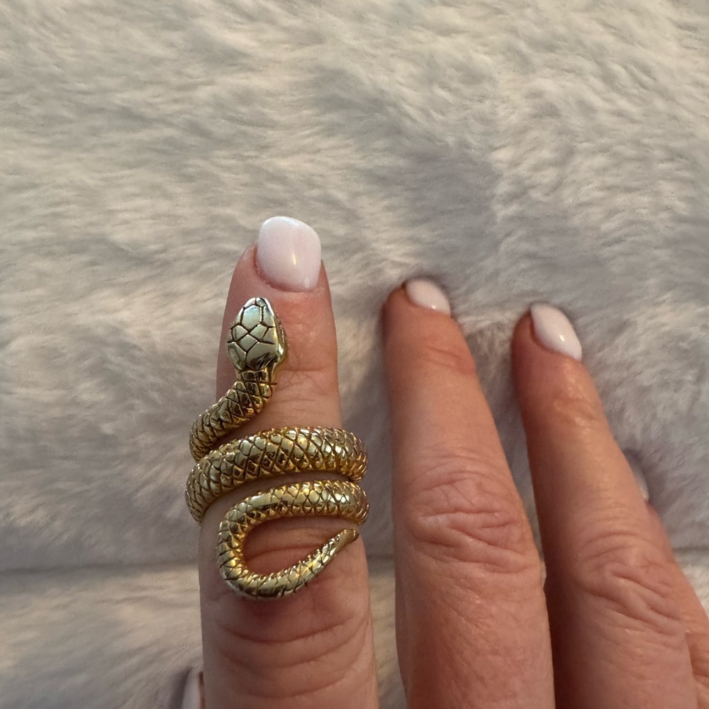 Gold Snake Ring for Reptile Enthusiasts